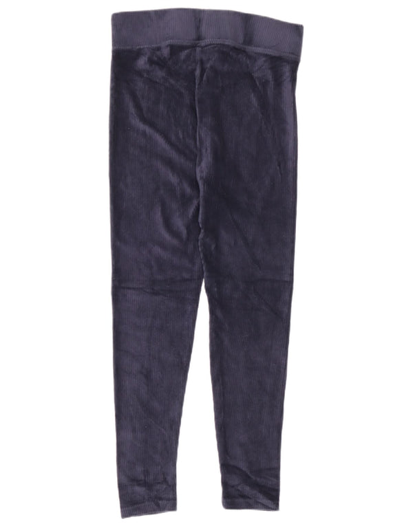 Marks & Spencer Womens Velour Leggings UK 12 Medium Navy Blue Cotton