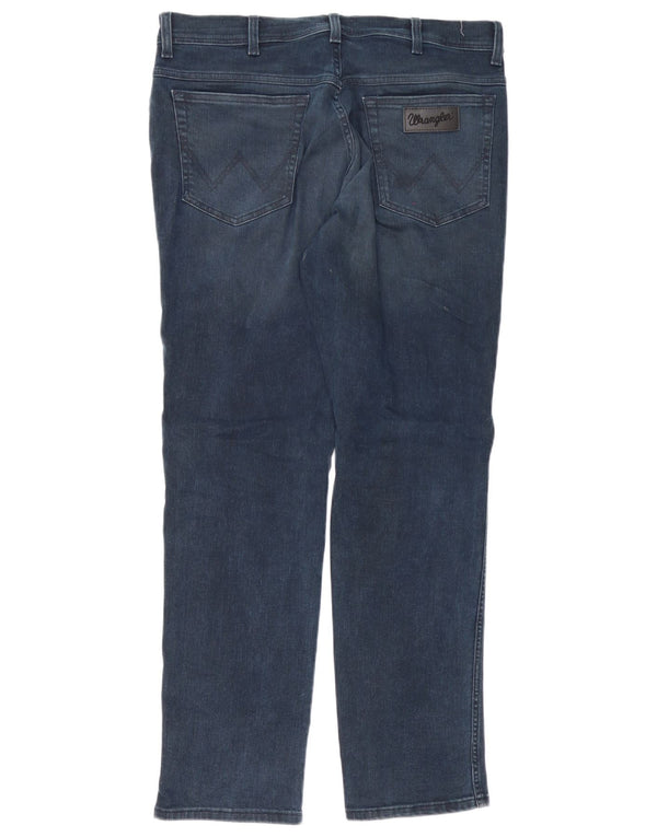 Wrangler Mens Texas Slim Jeans W36 L32 Navy Blue Cotton