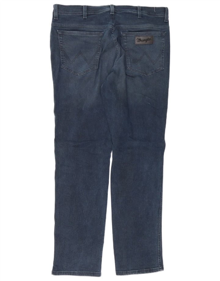 Wrangler Mens Texas Slim Jeans W36 L32 Navy Blue Cotton
