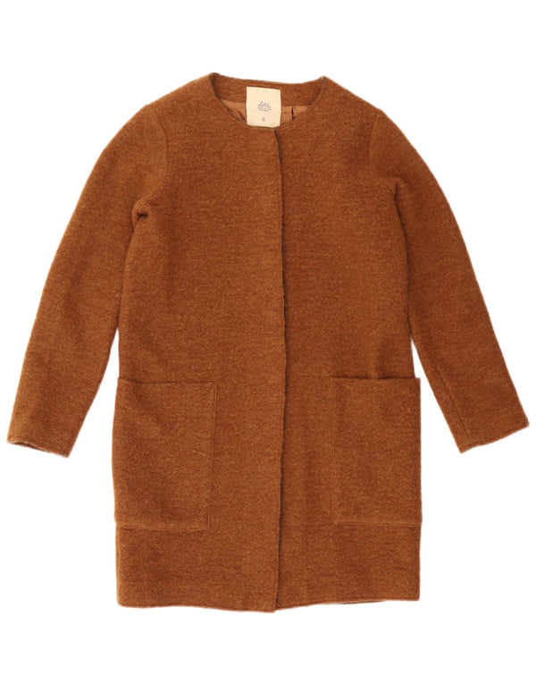 ZARA Womens Overcoat UK 10 Small Brown