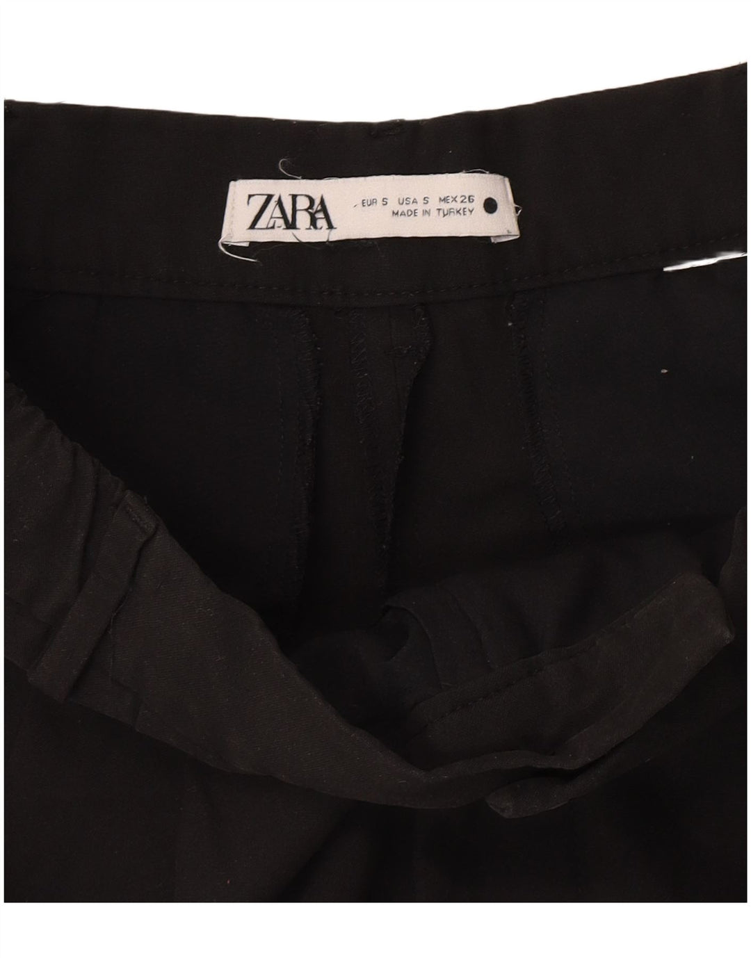ZARA Womens Pegged Cropped Trousers Small W26 L25 Black