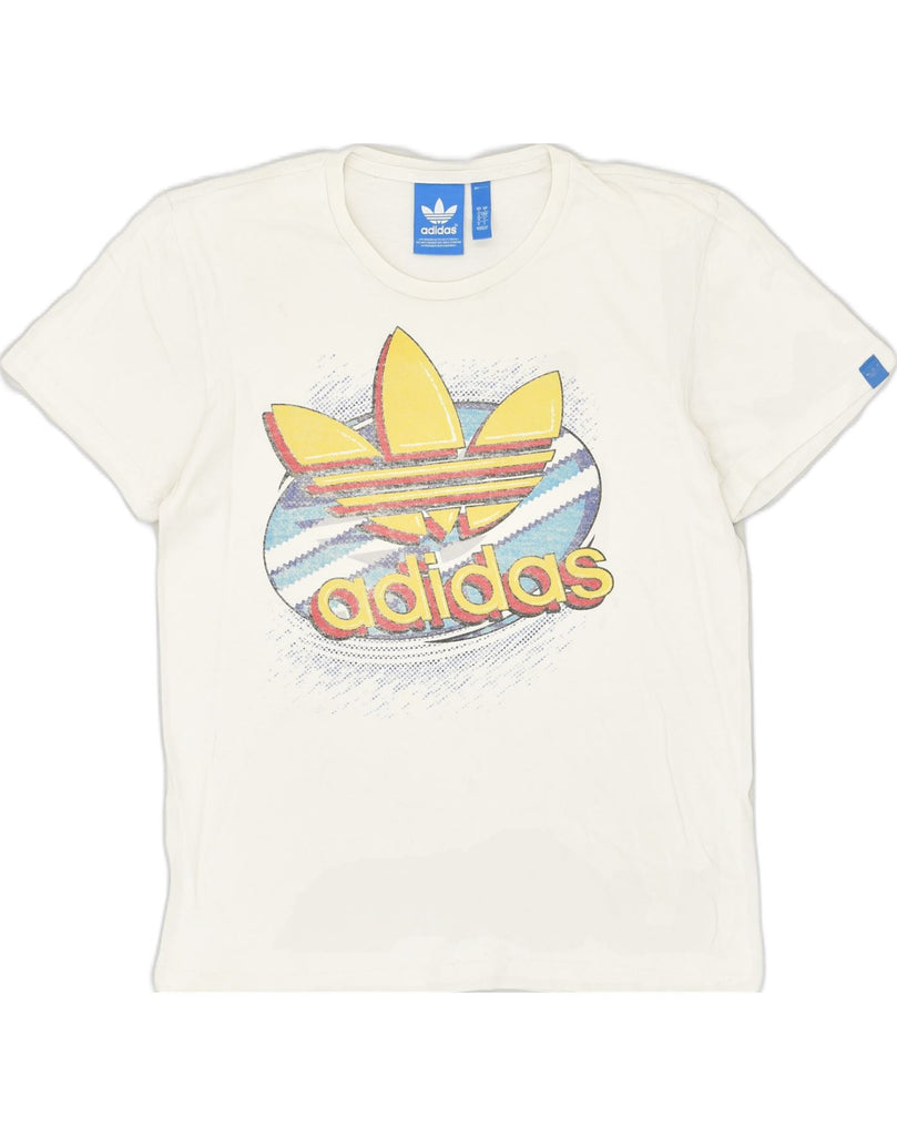 ADIDAS Mens Graphic T-Shirt Top Small White | Vintage Adidas | Thrift | Second-Hand Adidas | Used Clothing | Messina Hembry 