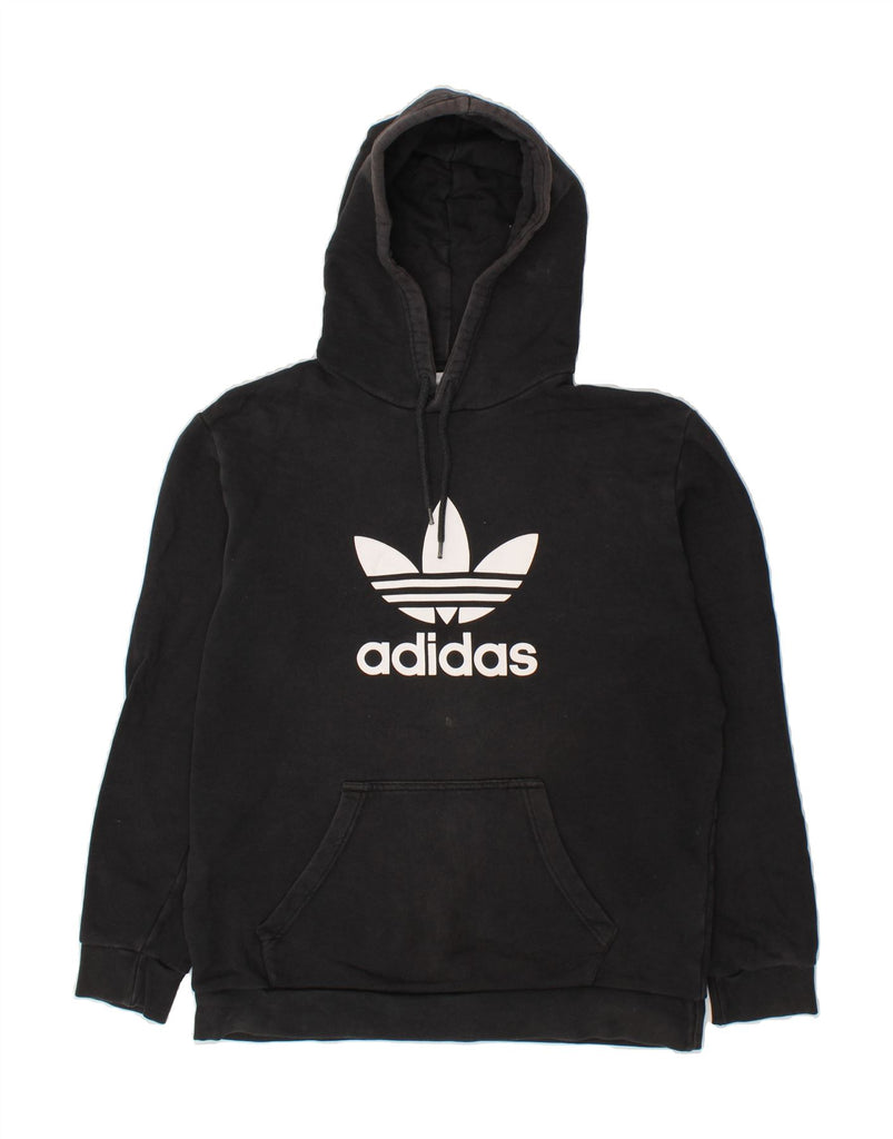 ADIDAS Mens Graphic Hoodie Jumper Medium Black Cotton | Vintage Adidas | Thrift | Second-Hand Adidas | Used Clothing | Messina Hembry 