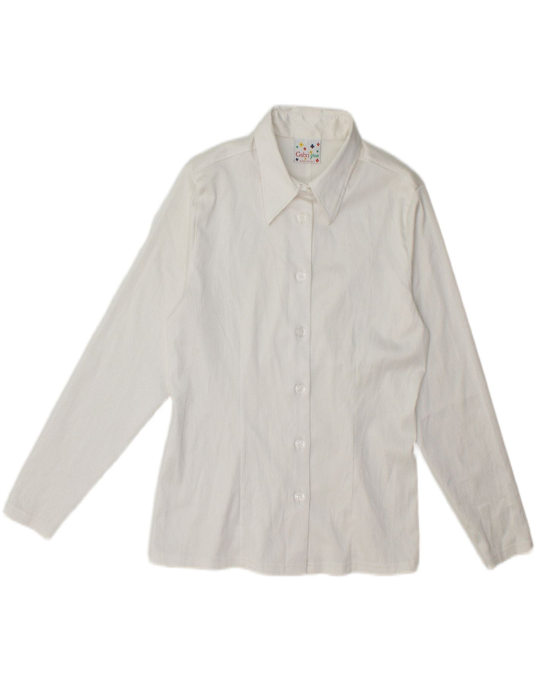 VINTAGE Womens Shirt Blouse UK 12 Medium White Vintage Vintage and Second-Hand Vintage from Messina Hembry 
