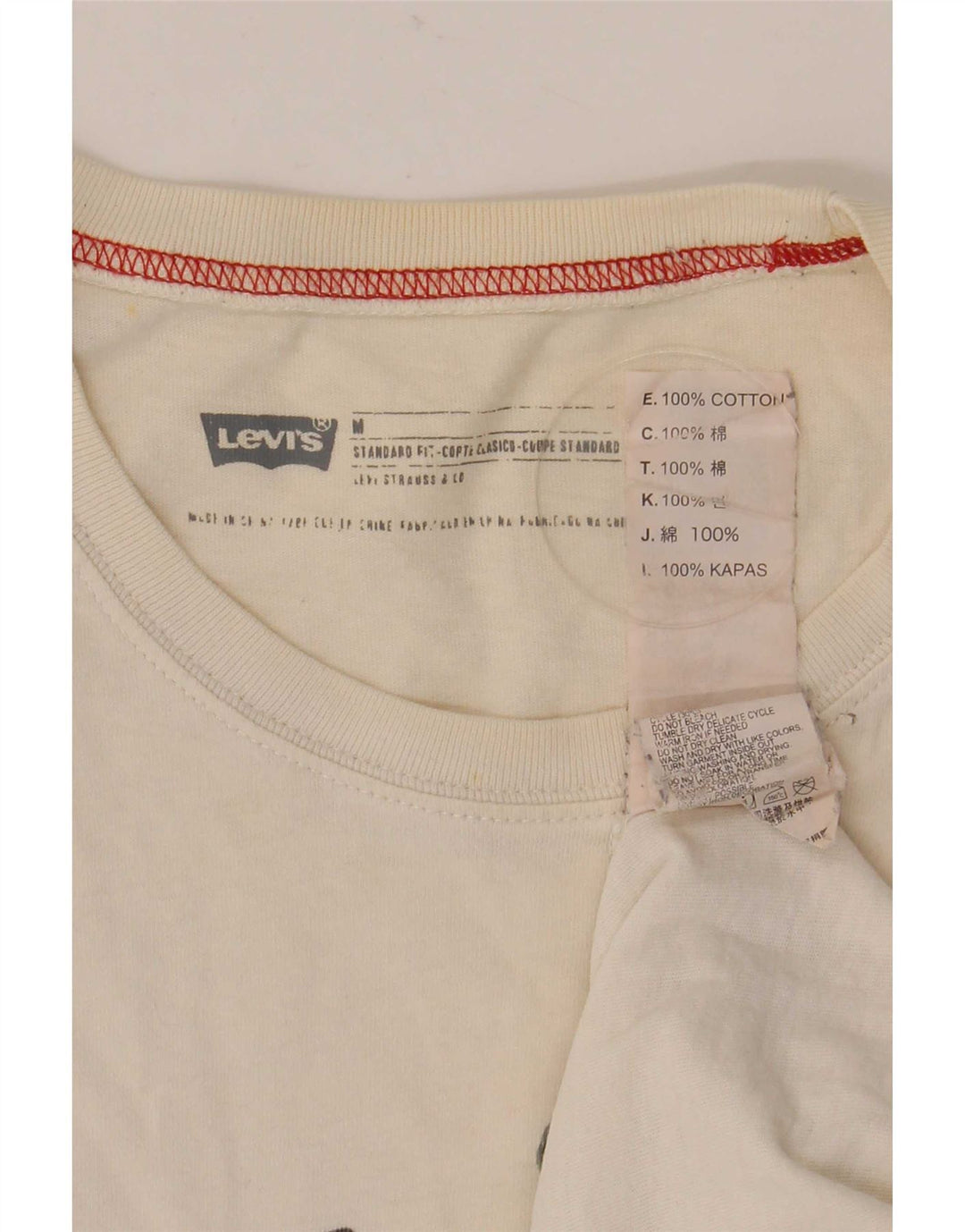 Levi's Mens Standard Fit Graphic T-Shirt Top Medium White Cotton
