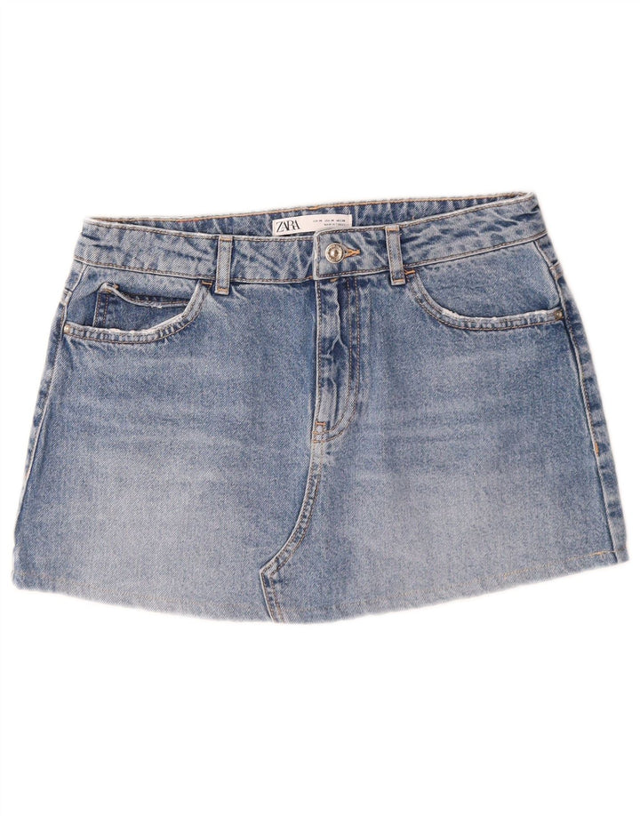 Zara Womens Denim Skirt Medium W28 Blue