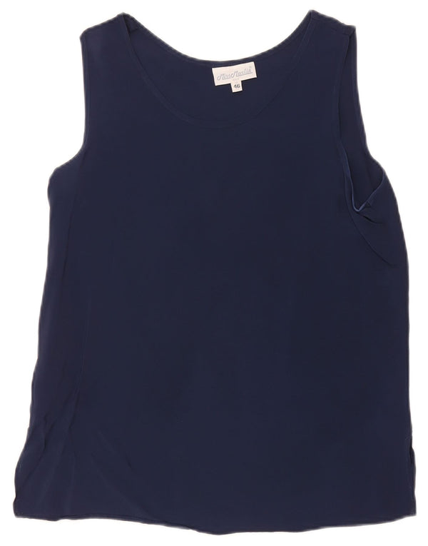 Vintage Womens Vest Top IT 46 Large Navy Blue
