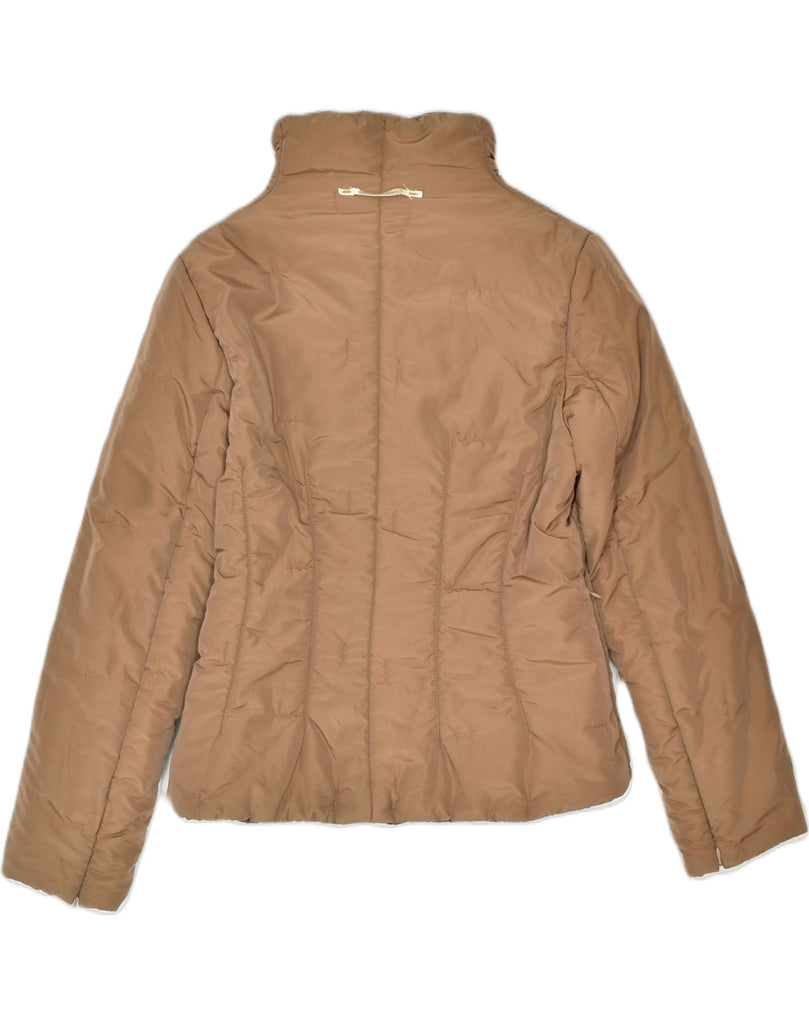 TRUSSARDI Womens Padded Jacket IT 42 Medium Beige Polyacrylic | Vintage Trussardi | Thrift | Second-Hand Trussardi | Used Clothing | Messina Hembry 