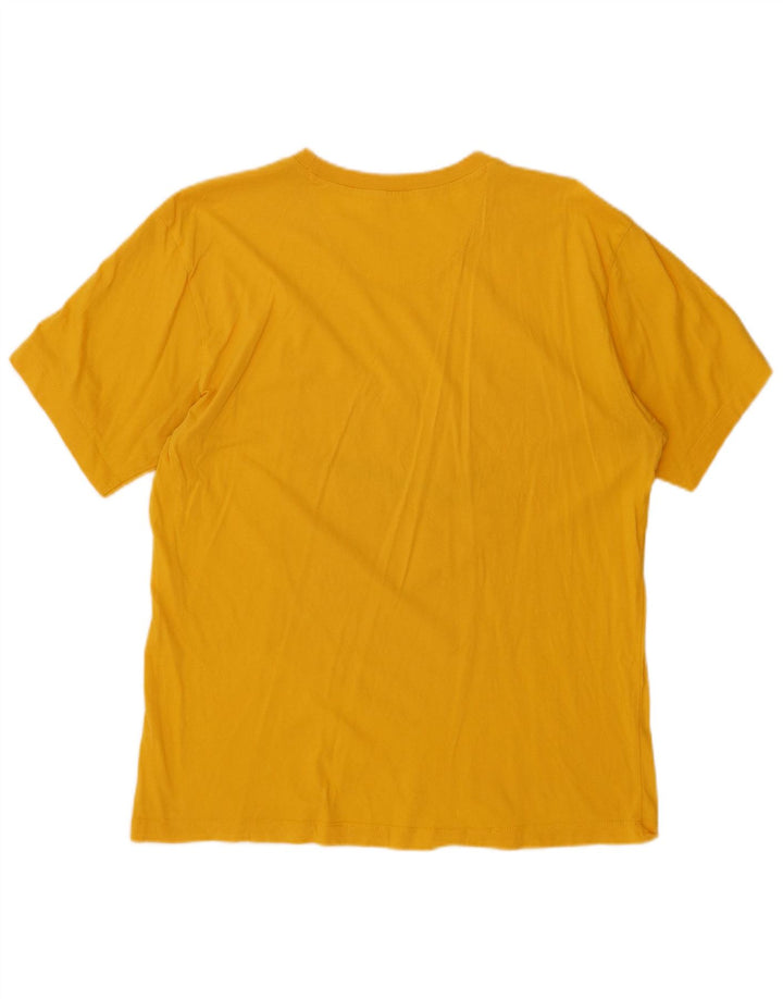 CHAMPION Mens Graphic T-Shirt Top Large Yellow