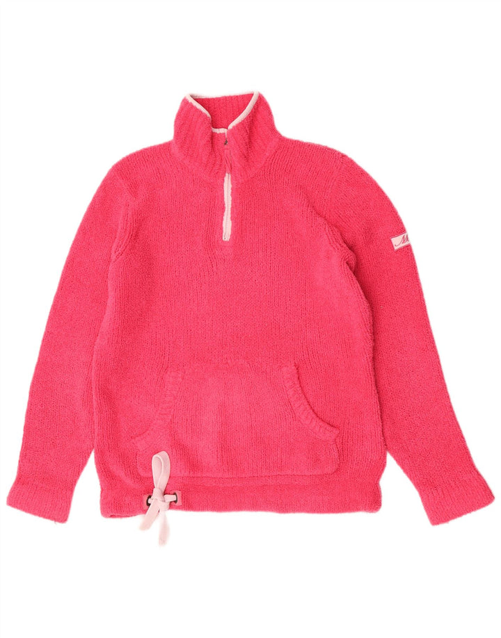 Musto Womens Oversized Graphic Zip Neck Sweatshirt Jumper UK 10 Small Pink