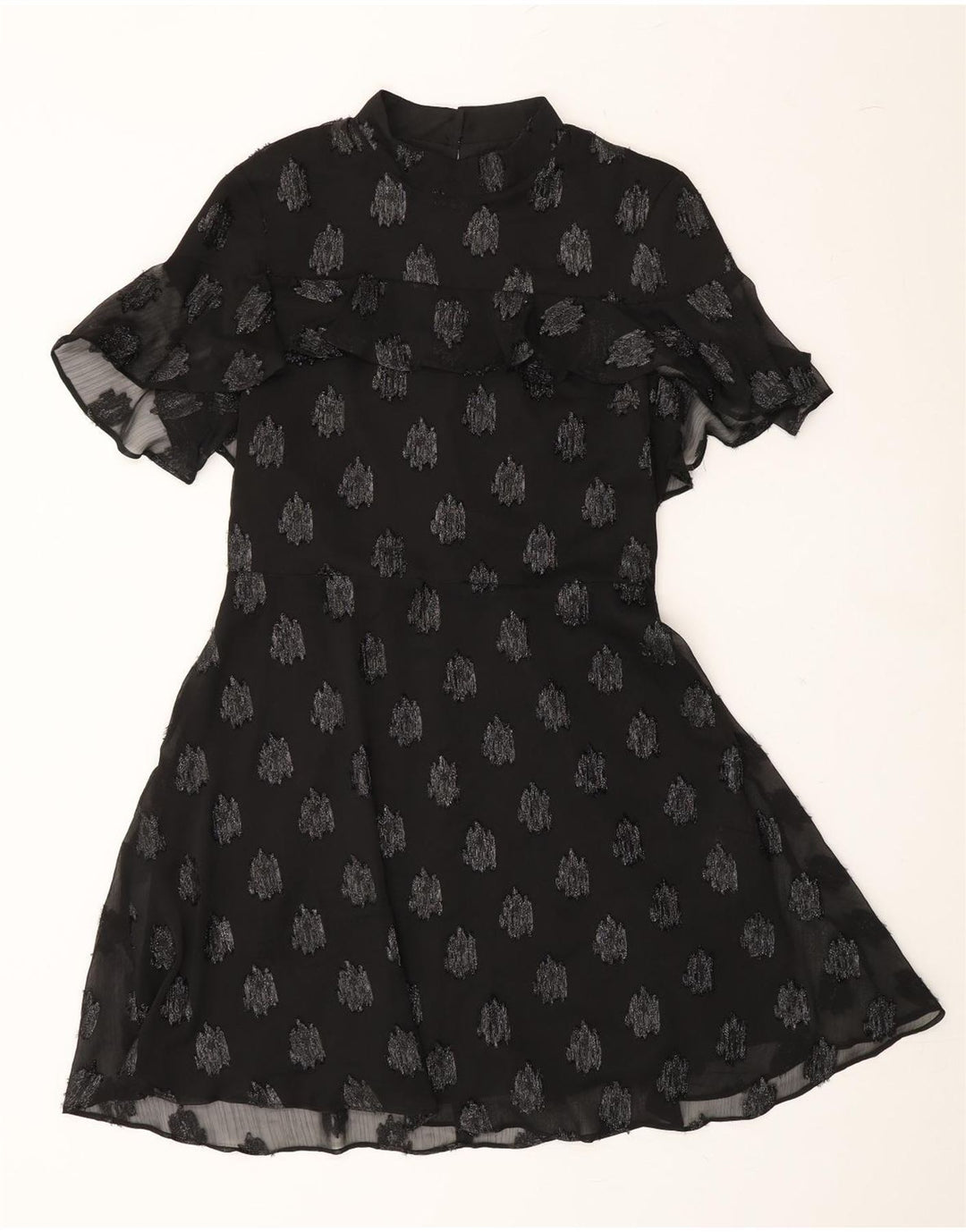 WAREHOUSE Womens Abstract Pattern A-Line Dress UK 12 Medium Black Vintage Warehouse and Second-Hand Warehouse from Messina Hembry 
