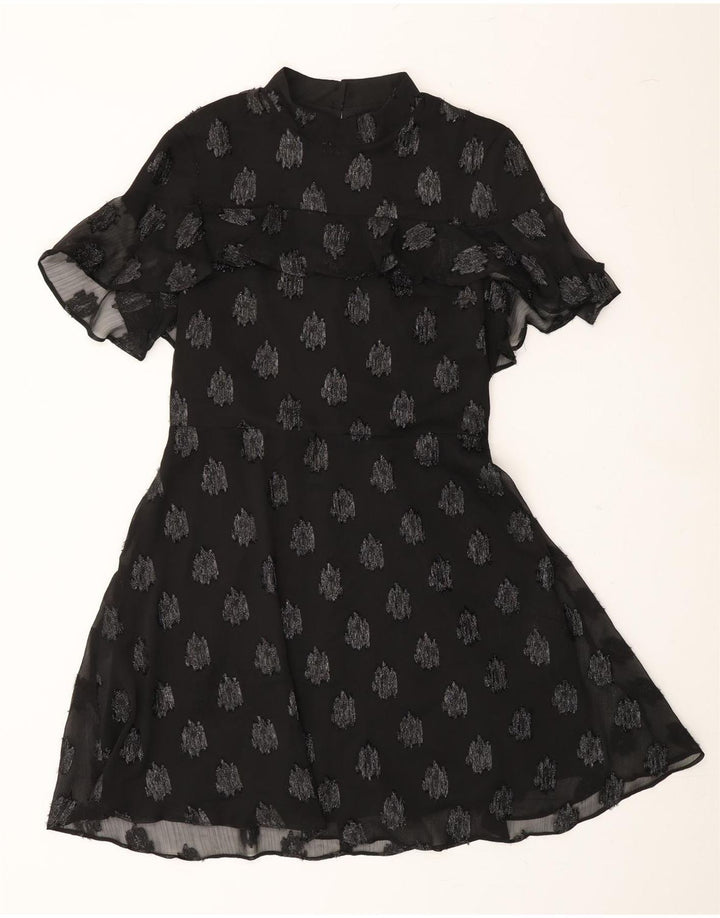 WAREHOUSE Womens Abstract Pattern A-Line Dress UK 12 Medium Black Vintage Warehouse and Second-Hand Warehouse from Messina Hembry 