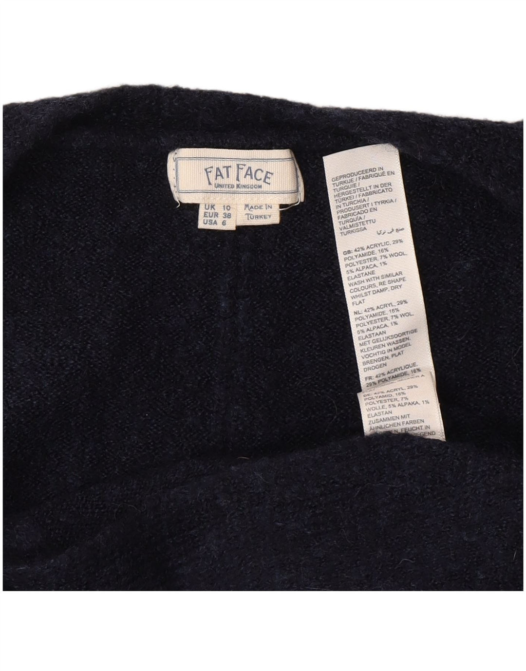 Fat Face Womens Oversized Open Cardigan Sweater UK 10 Small Navy Blue