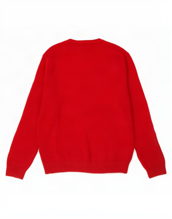 Chaps Mens Crew Neck Jumper Sweater XL Red Cotton