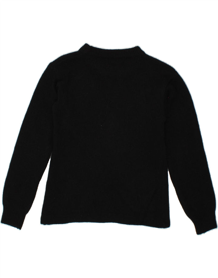 VINTAGE Womens Graphic Boat Neck Jumper Sweater IT 46 Large Black Vintage Vintage and Second-Hand Vintage from Messina Hembry 