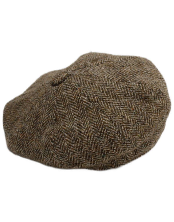 Harris Tweed Mens Flat Cap Small Grey Herringbone New Wool Classic