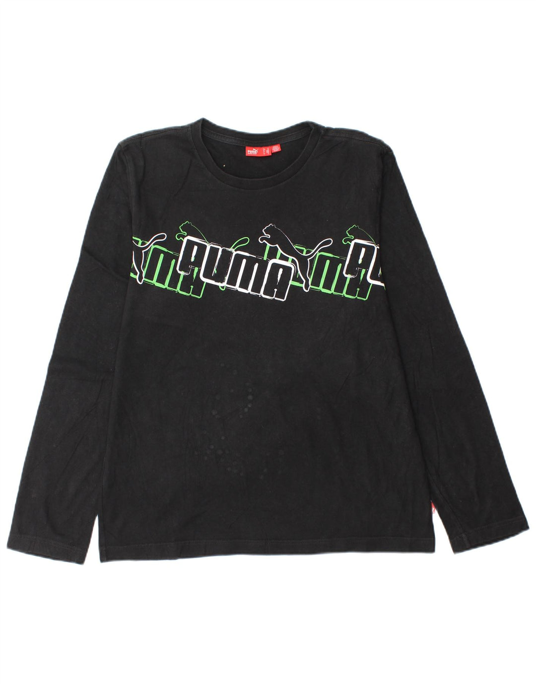 Puma Mens Graphic Top Long Sleeve Medium Black