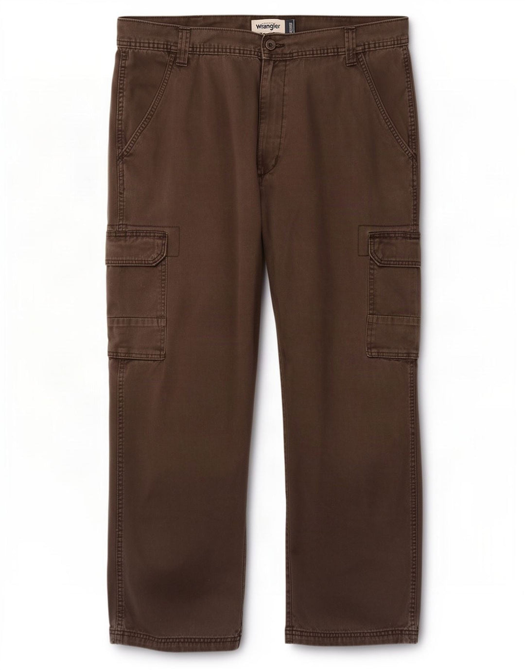 Wrangler Mens Straight Cargo Trousers W38 L29 Brown Cotton