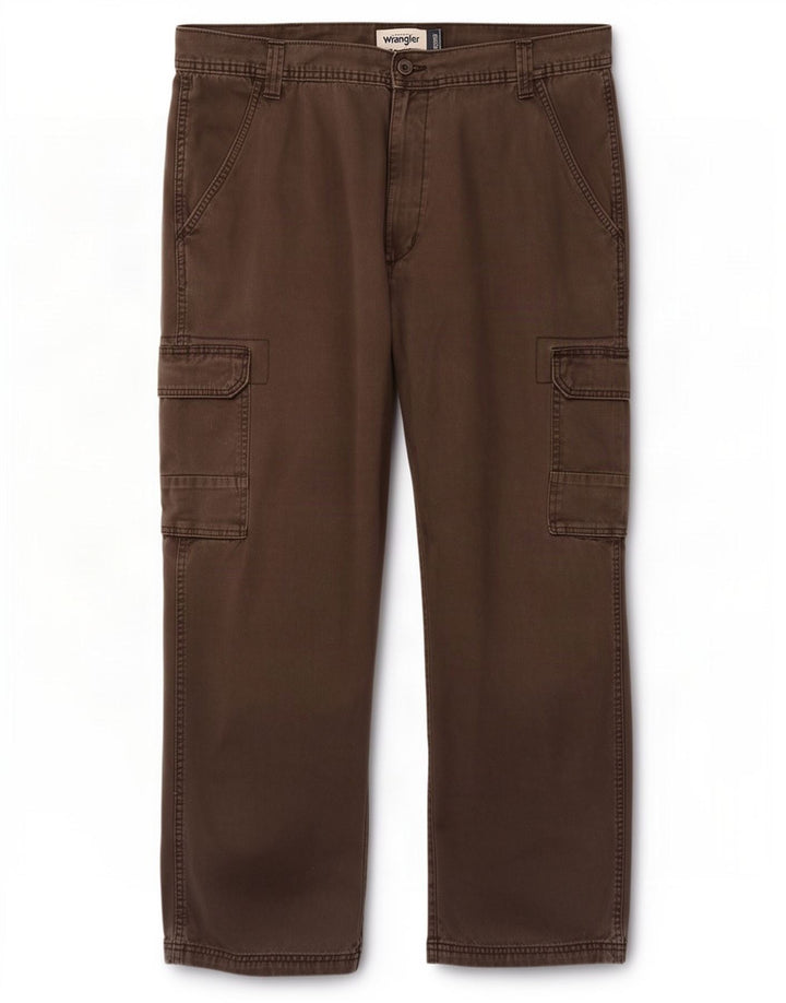 Wrangler Mens Straight Cargo Trousers W38 L29 Brown Cotton