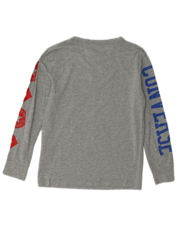 Converse Boys Graphic Top Long Sleeve 8-9 Years Small Grey Cotton