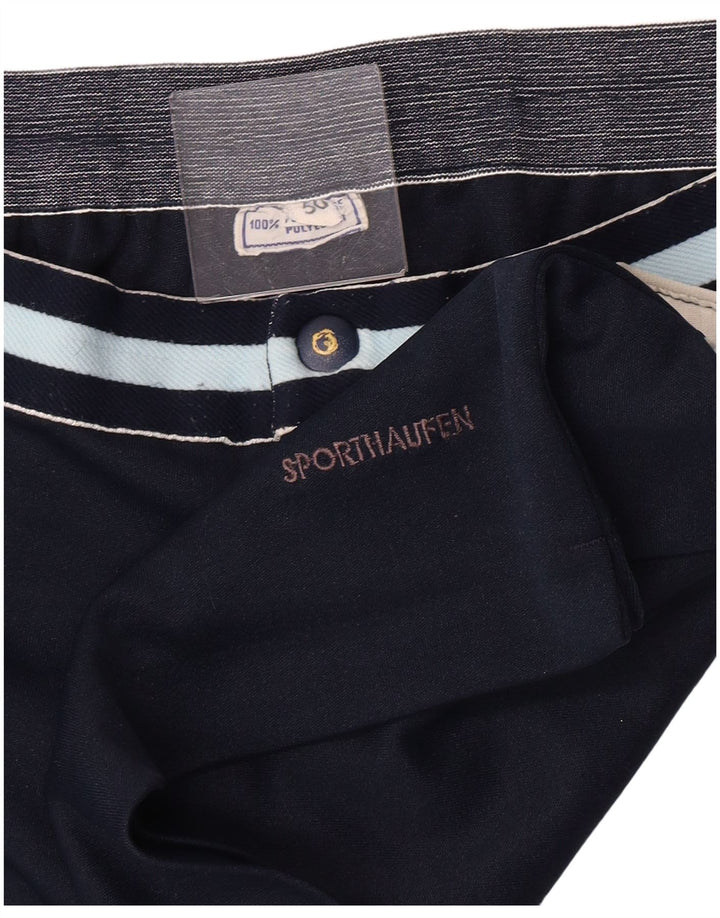 Vintage Mens Chino Shorts IT 50 Large W32 Navy Blue Polyester