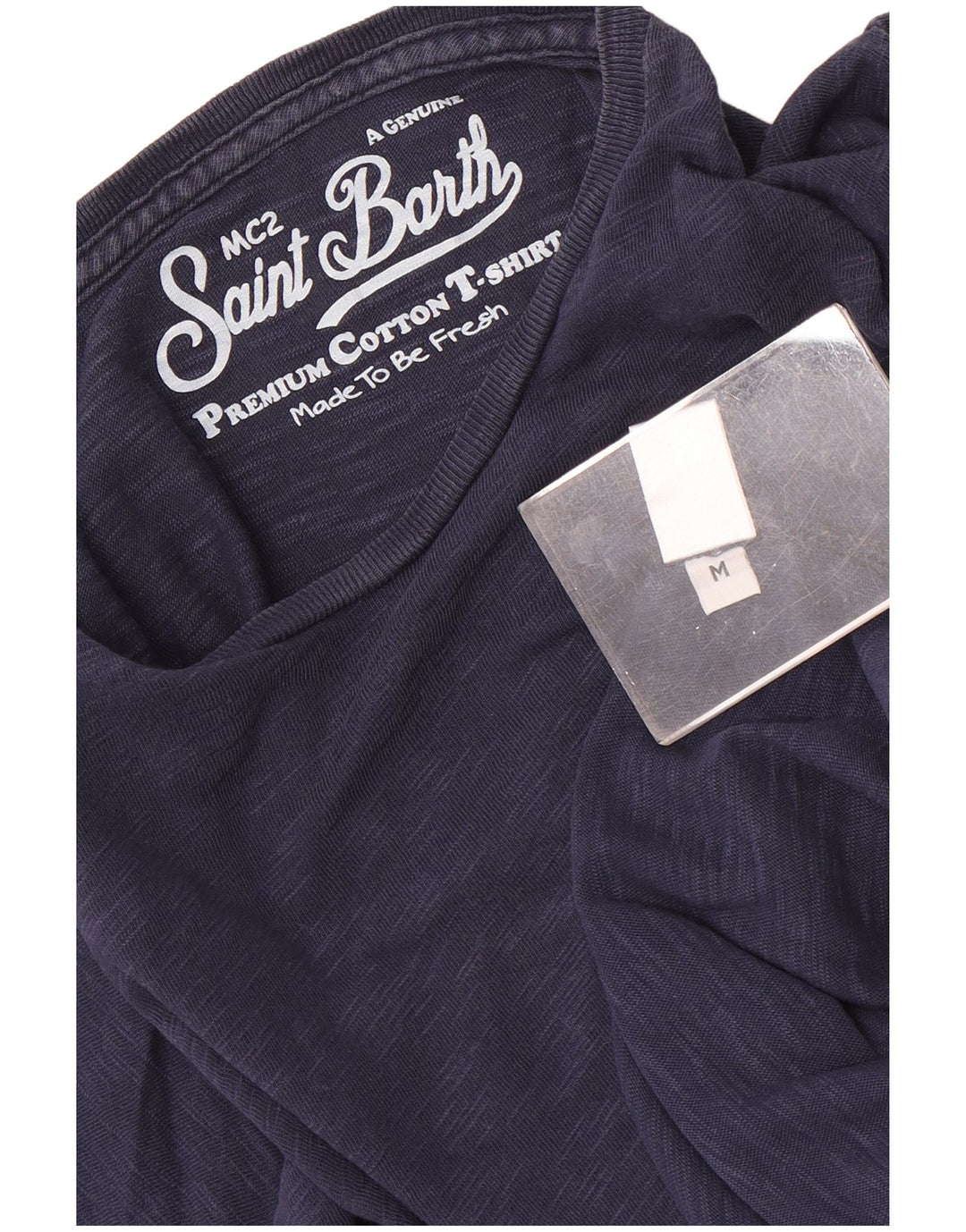 MC2 SAINT BARTH  Mens T-Shirt Top Medium Navy Blue Flecked Cotton