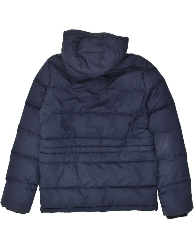 TOMMY HILFIGER Mens Hooded Padded Jacket UK 40 Large Navy Blue Polyester | Vintage Tommy Hilfiger | Thrift | Second-Hand Tommy Hilfiger | Used Clothing | Messina Hembry 