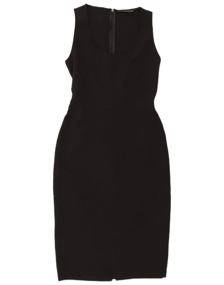 Zara Womens Sleeveless Bodycon Dress UK 12 Medium Black Polyester