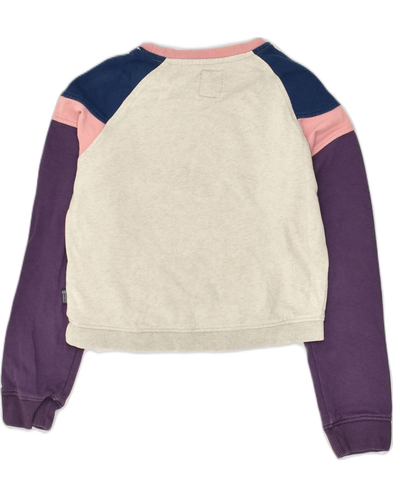 FRANKLIN MARSHALL Girls Graphic Sweatshirt Jumper 10-11 Years Purple | Vintage Franklin Marshall | Thrift | Second-Hand Franklin Marshall | Used Clothing | Messina Hembry 