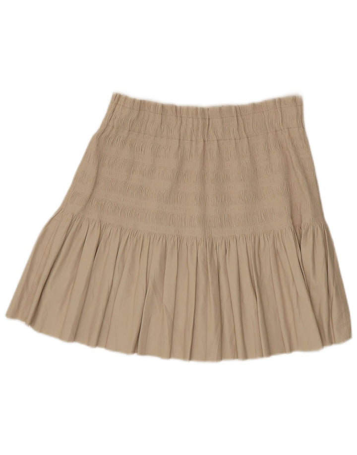 Zara Womens A-Line Skirt Large W34 Beige Polyester