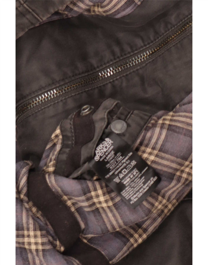 Marks & Spencer Mens Utility Jacket UK 40 Large Grey Cotton