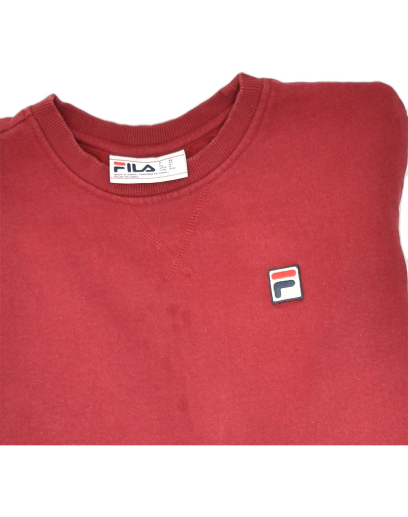 FILA Mens Sweatshirt Jumper Medium Red Cotton | Vintage Fila | Thrift | Second-Hand Fila | Used Clothing | Messina Hembry 