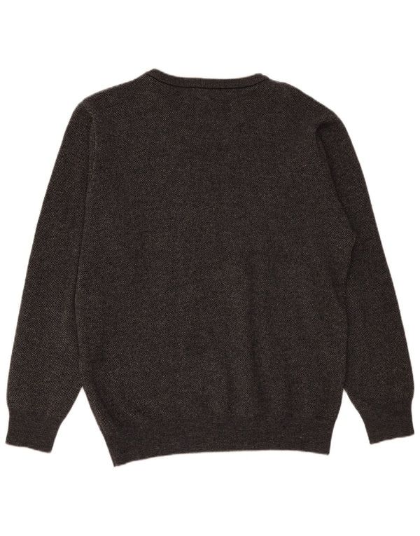 Superga Mens V-Neck Jumper Sweater Large Grey Wool