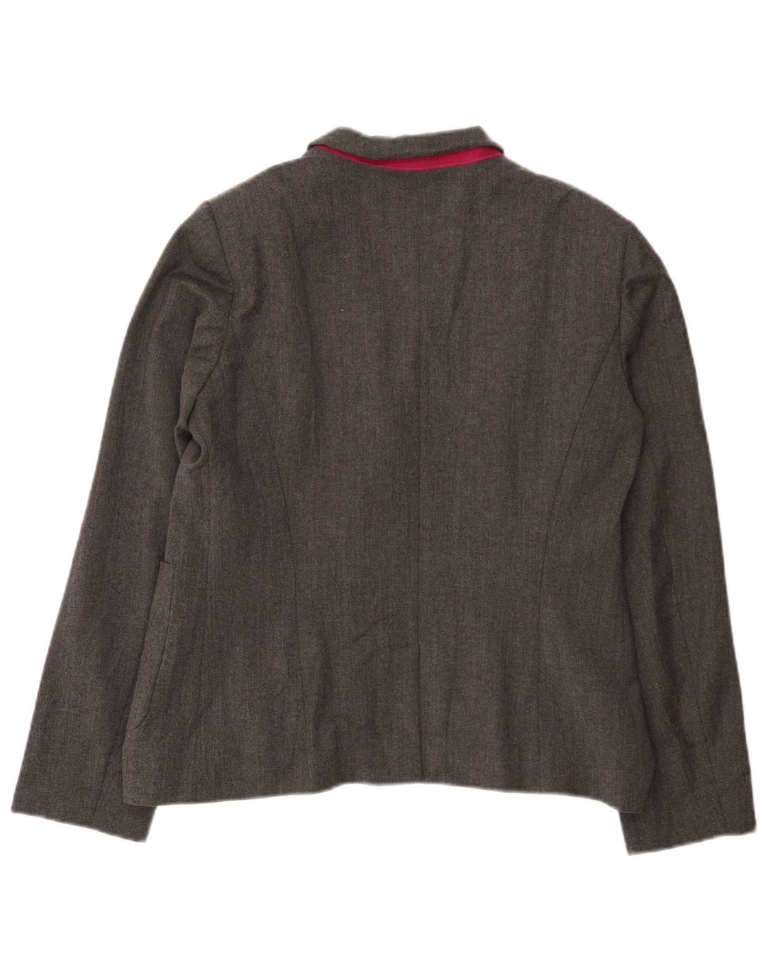 Benetton Womens 2 Button Blazer Jacket UK 16 Large Grey Wool