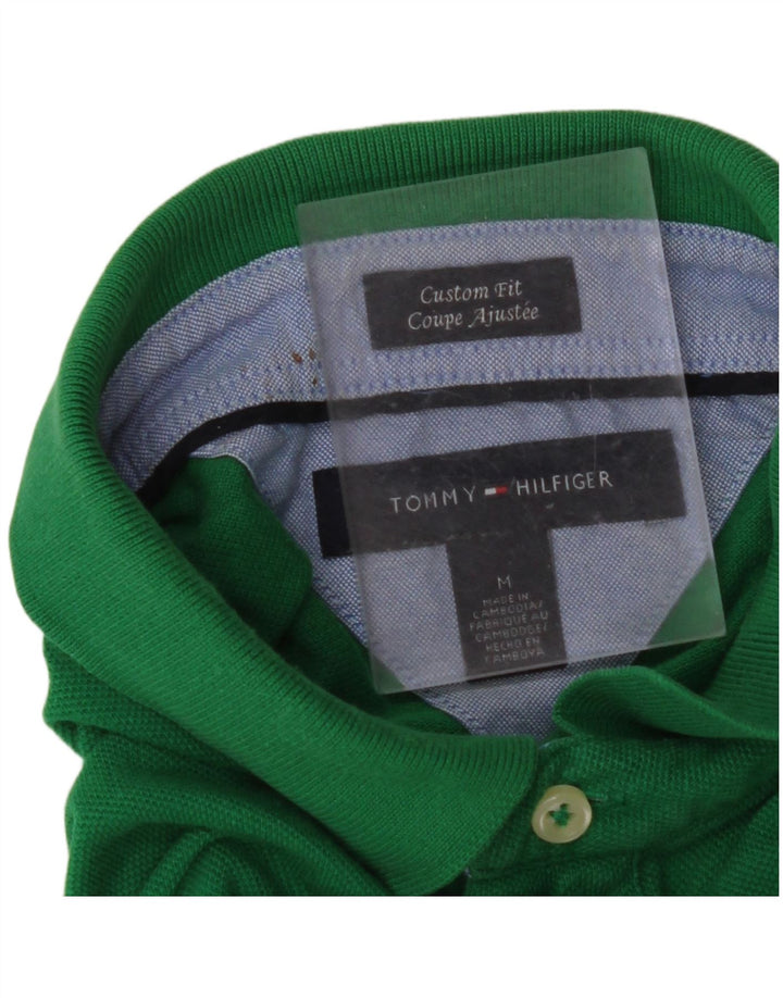 TOMMY HILFIGER Mens Custom Fit Polo Shirt Medium Green