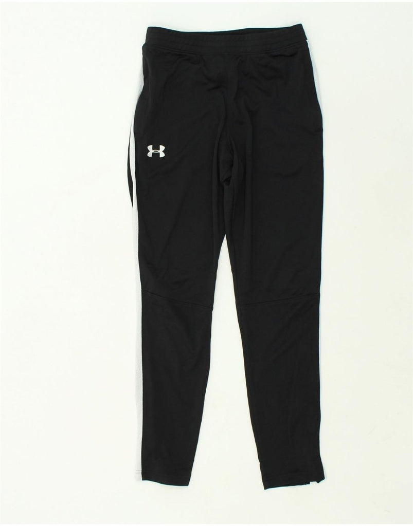 UNDER ARMOUR Womens Fitted Tracksuit Trousers UK 14 Medium Black Polyester | Vintage Under Armour | Thrift | Second-Hand Under Armour | Used Clothing | Messina Hembry 