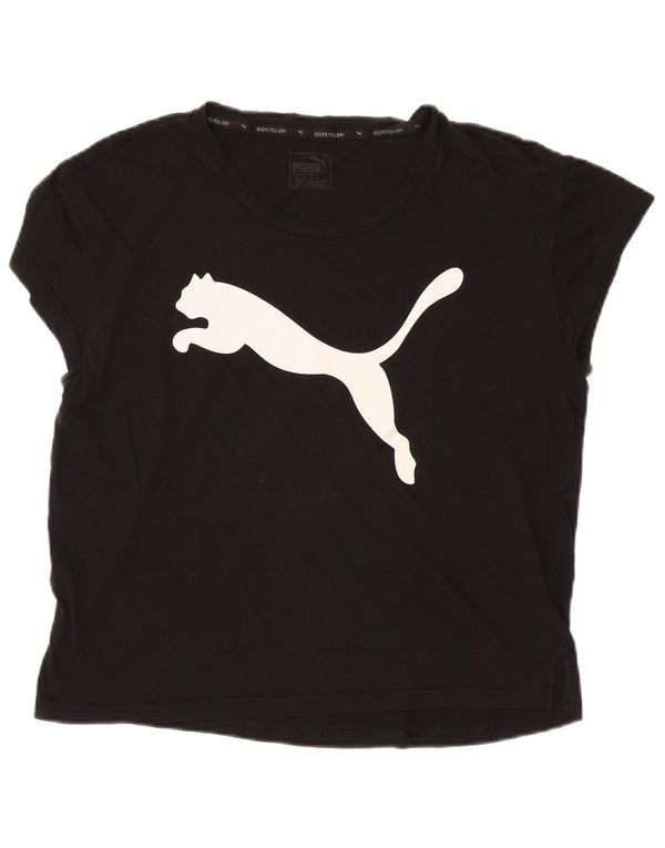 PUMA Womens Oversized Graphic T-Shirt Top UK 10 Small  Black