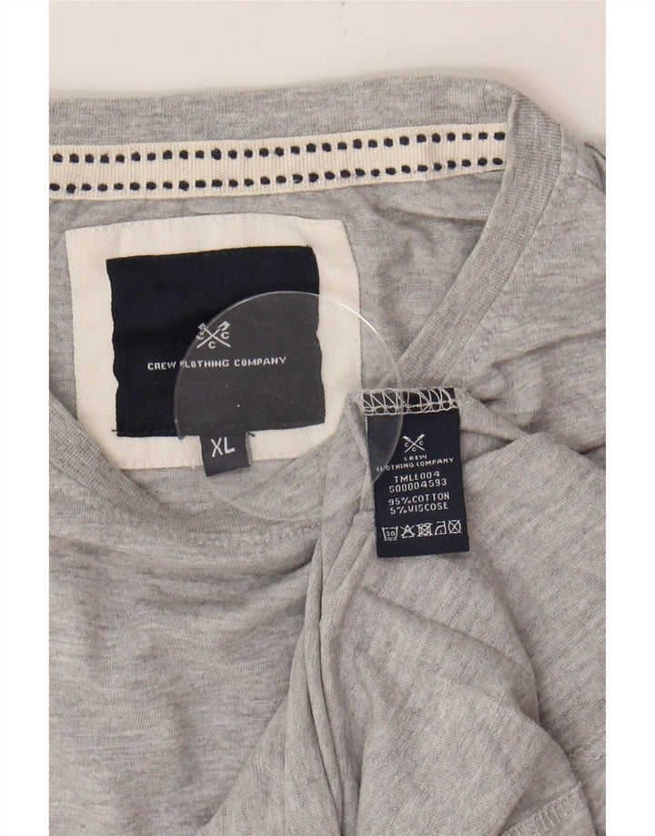 CREW CLOTHING Mens T-Shirt Top XL Grey Cotton Vintage Crew Clothing and Second-Hand Crew Clothing from Messina Hembry 