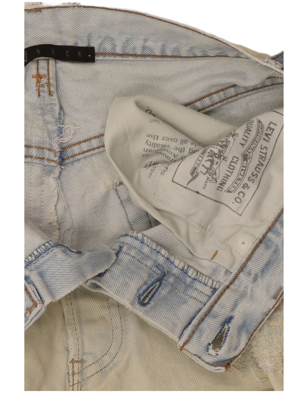 LEVI'S Womens Distressed Mini Denim Skirt W28 Medium  Blue Cotton
