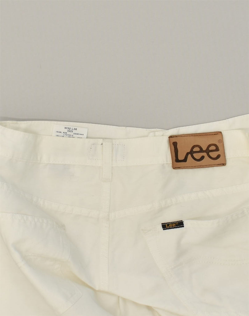 LEE Womens Straight Casual Trousers W32 L36  White Cotton | Vintage Lee | Thrift | Second-Hand Lee | Used Clothing | Messina Hembry 