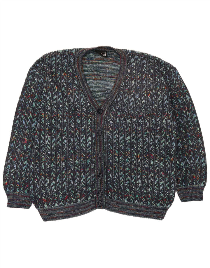 Vintage Mens Cardigan Sweater IT 54 XL Multicoloured Geometric