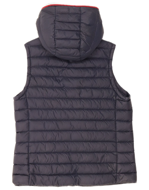 Tommy Hilfiger Womens Hooded Padded Gilet UK 14 Medium Navy Blue Polyamide