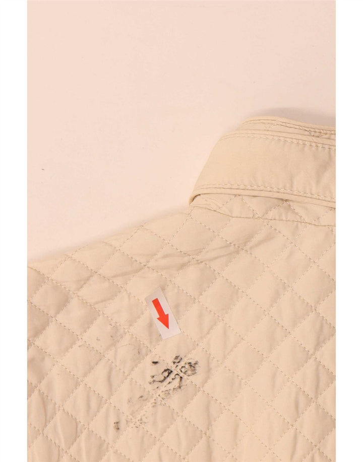 Zara Womens Quilted Jacket UK 16 Large Beige Polyester