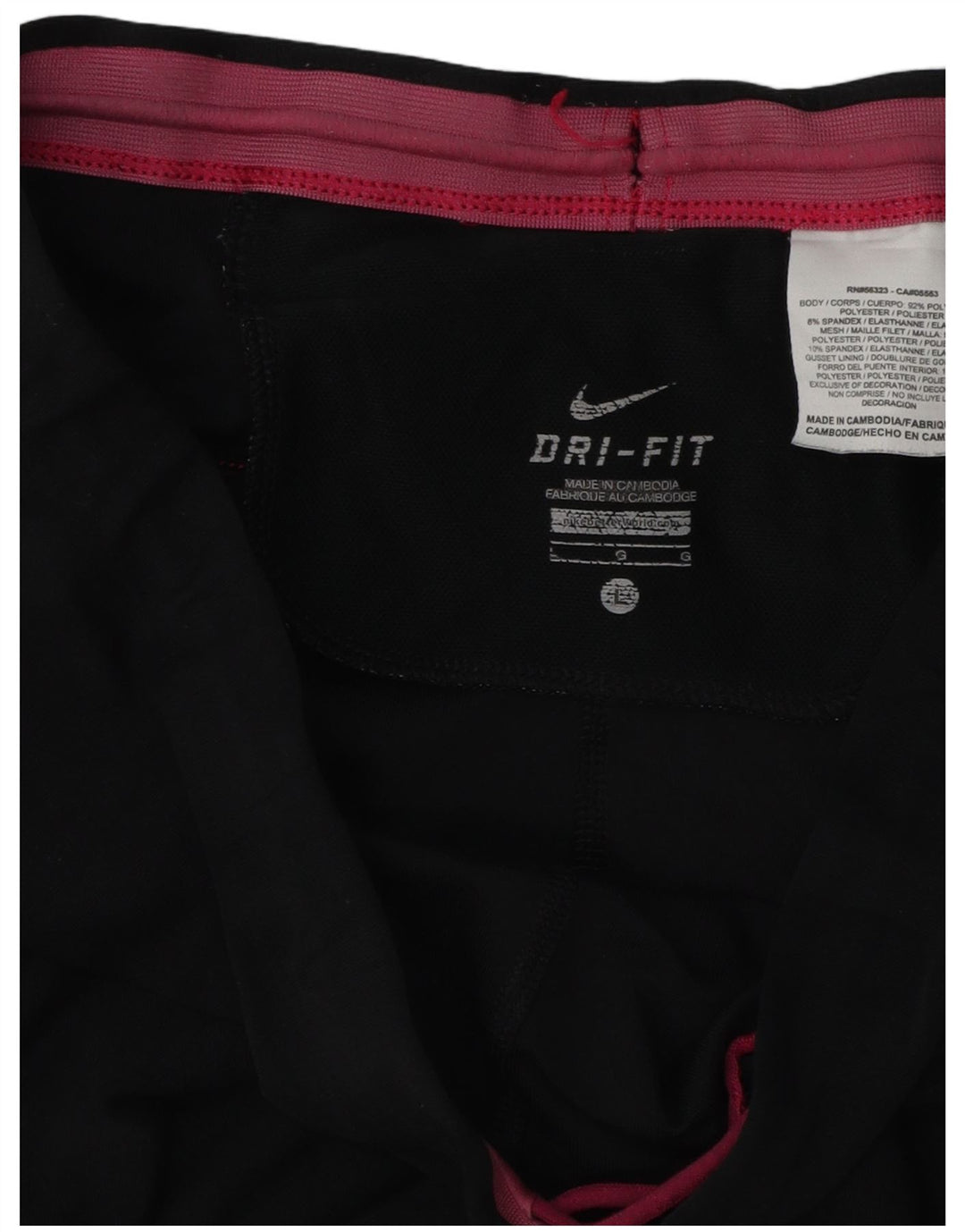 NIKE Womens Dri Fit Capri Tracksuit Trousers UK 16 Large Black Colourblock
