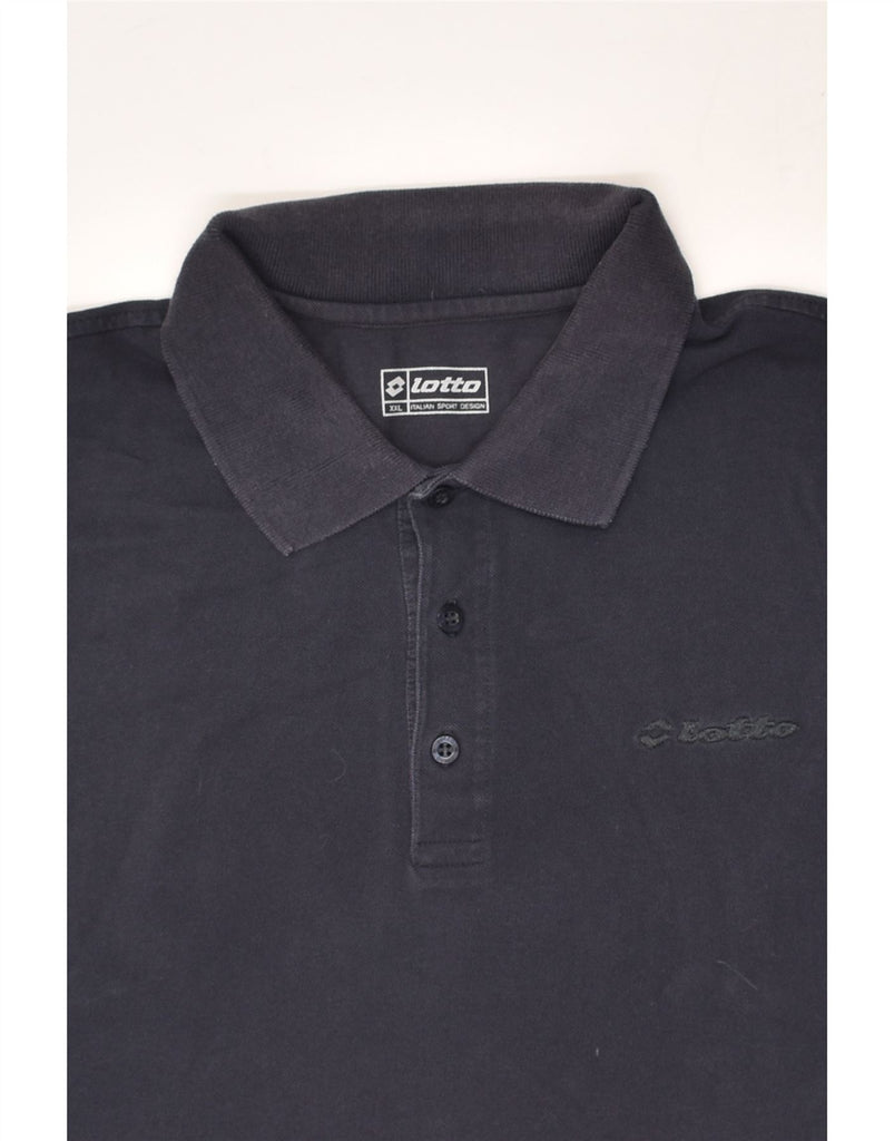 LOTTO Mens Polo Shirt 2XL Navy Blue Cotton | Vintage Lotto | Thrift | Second-Hand Lotto | Used Clothing | Messina Hembry 