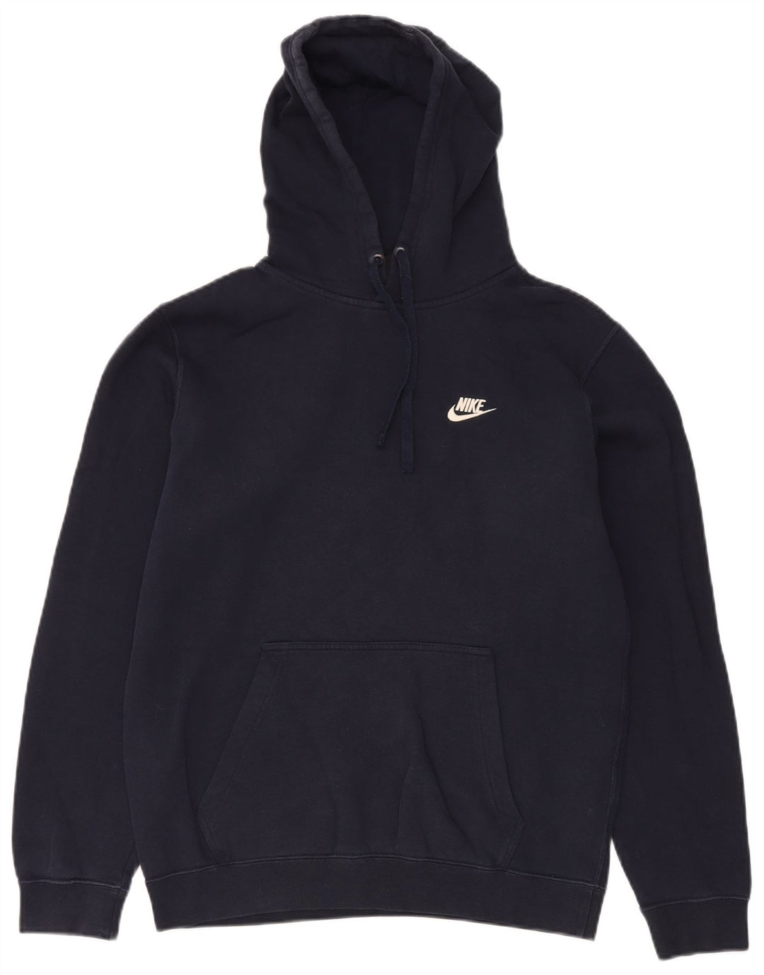 NIKE Mens Hoodie Jumper Medium Navy Blue Cotton