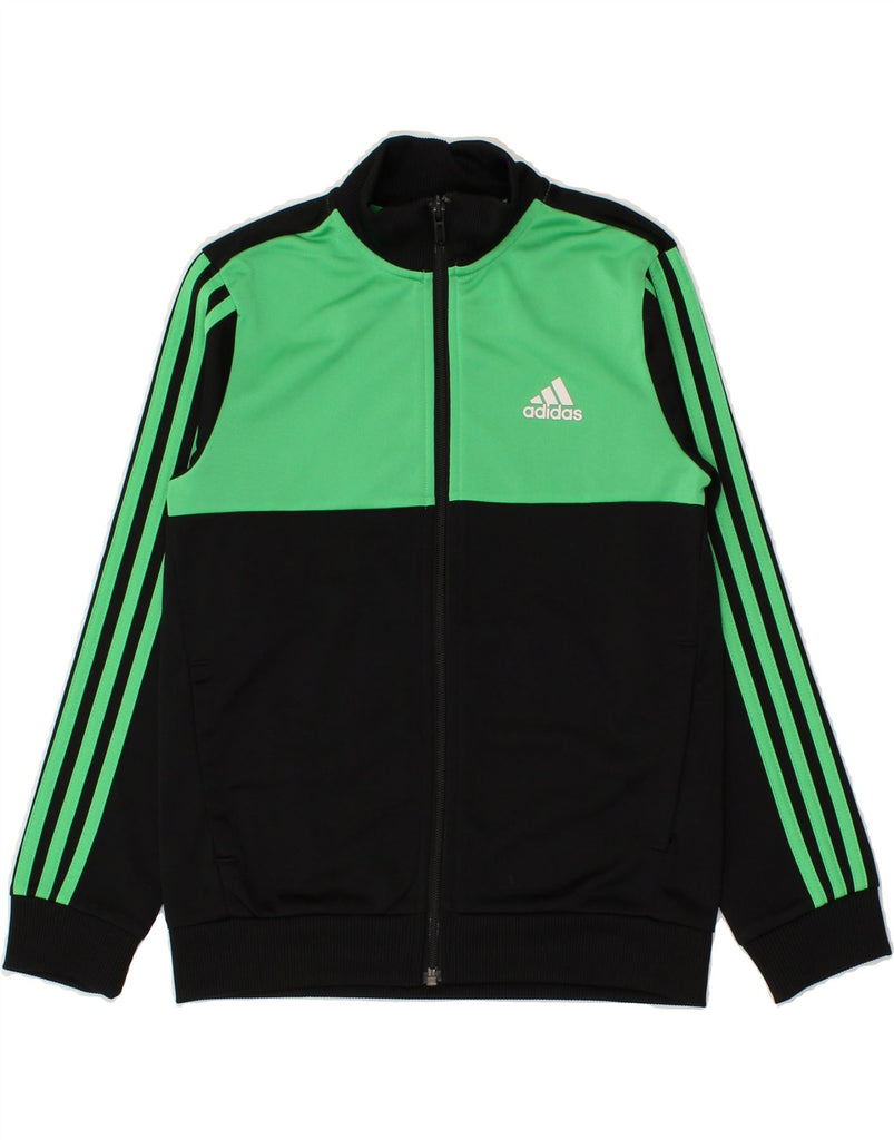 ADIDAS Boys Tracksuit Top Jacket 9-10 Years Black Colourblock Polyester | Vintage Adidas | Thrift | Second-Hand Adidas | Used Clothing | Messina Hembry 