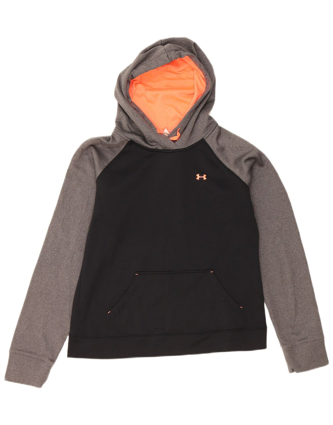 Under Armour Womens Hoodie Jumper UK 14 Medium Black Colourblock Polyester