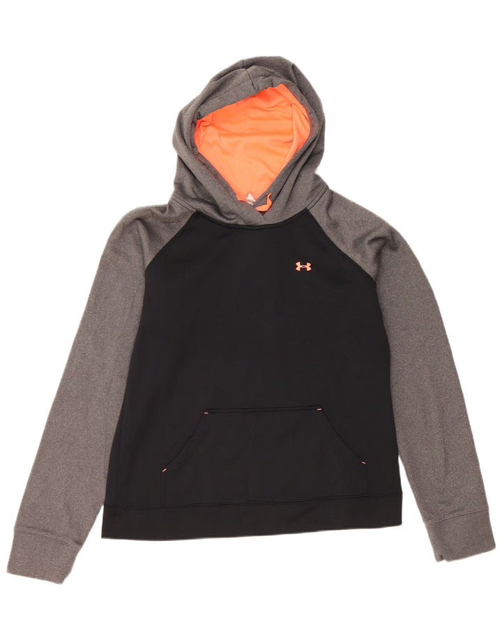 Under Armour Womens Hoodie Jumper UK 14 Medium Black Colourblock Polyester