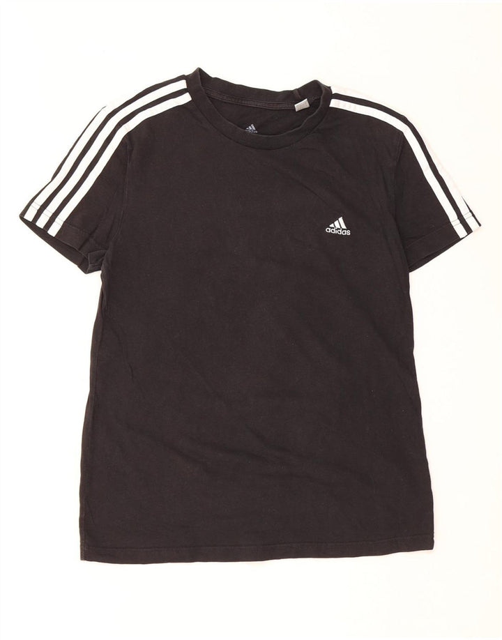 ADIDAS Womens T-Shirt Top UK 12/14 Medium Black Cotton